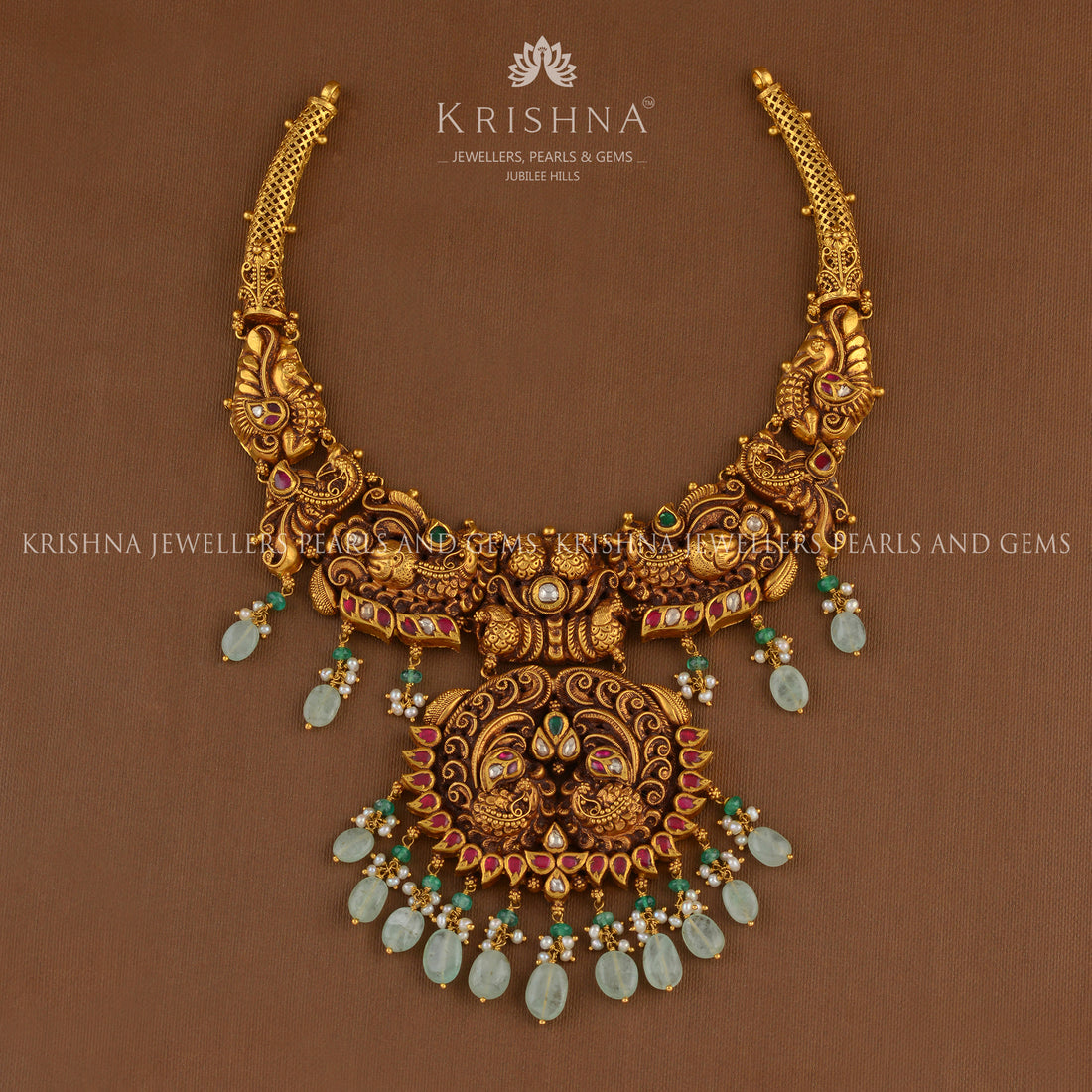 Dainty Short Gold Necklace - Krishna Jewellers Pearls and Gems