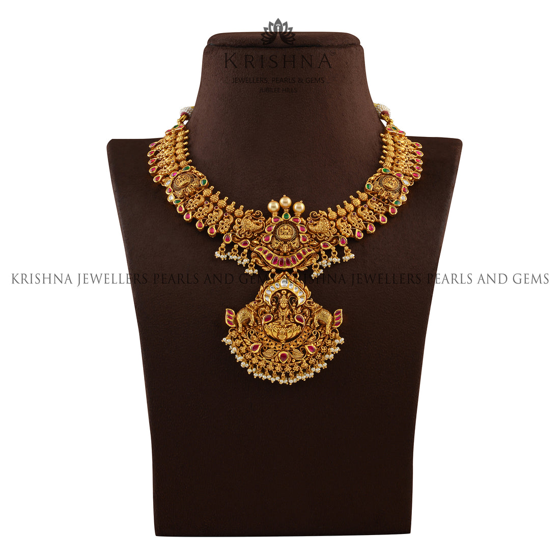 Dainty Short Gold Necklace - Krishna Jewellers Pearls and Gems