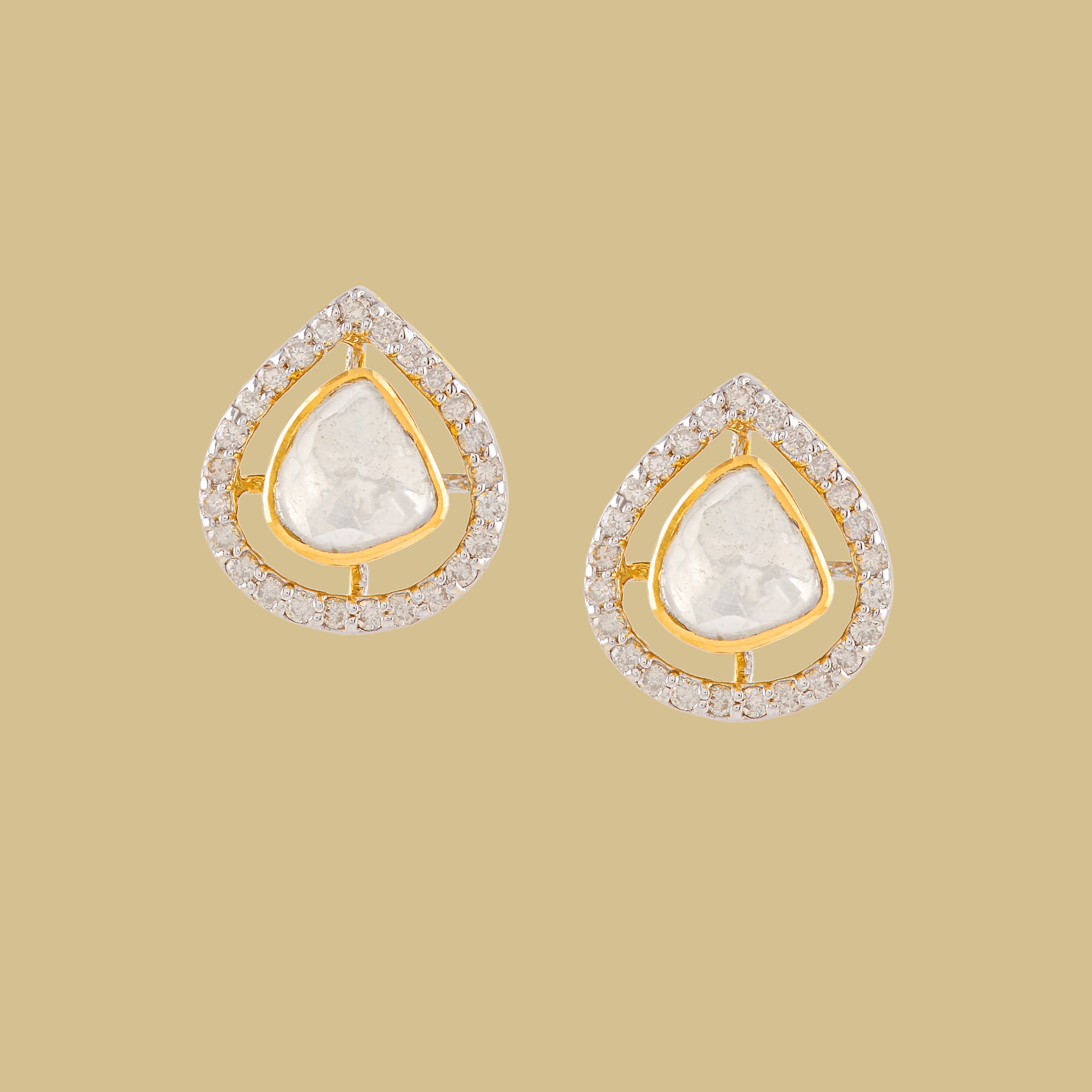Beautiful Diamond Polki Earrings - Krishna Jewellers Pearls and Gems