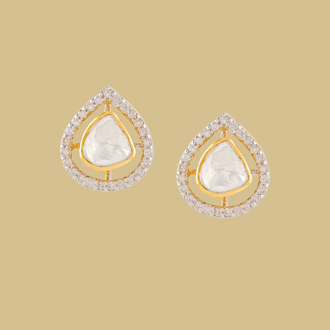 Beautiful Diamond Polki Earrings - Krishna Jewellers Pearls and Gems