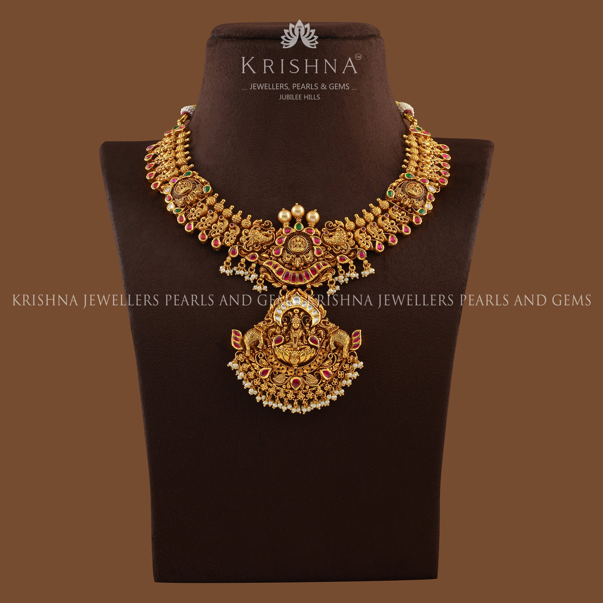 Dainty Short Gold Necklace - Krishna Jewellers Pearls and Gems