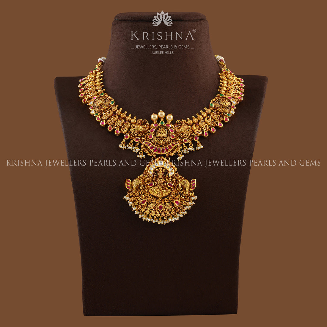Dainty Short Gold Necklace - Krishna Jewellers Pearls and Gems