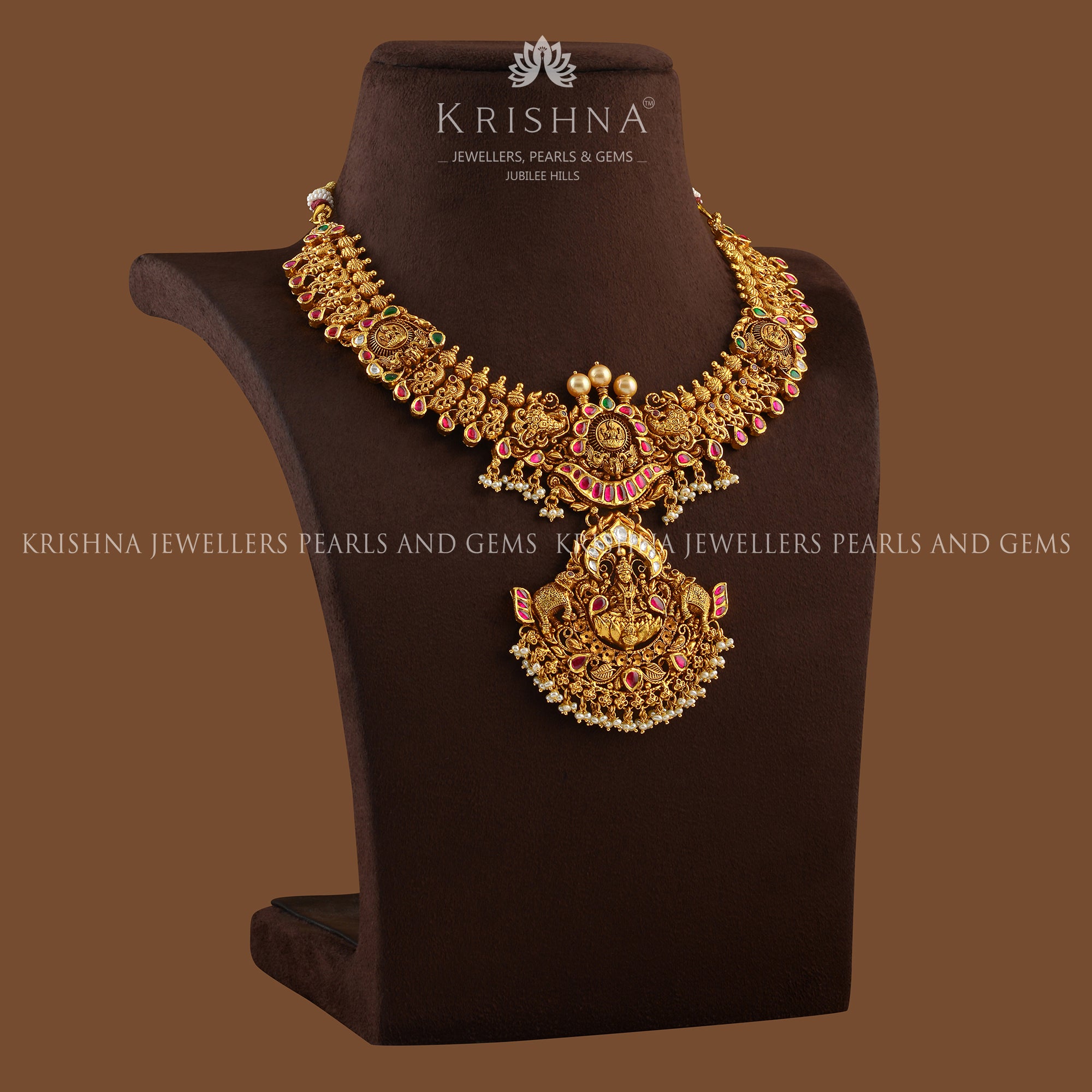 Dainty Short Gold Necklace - Krishna Jewellers Pearls and Gems