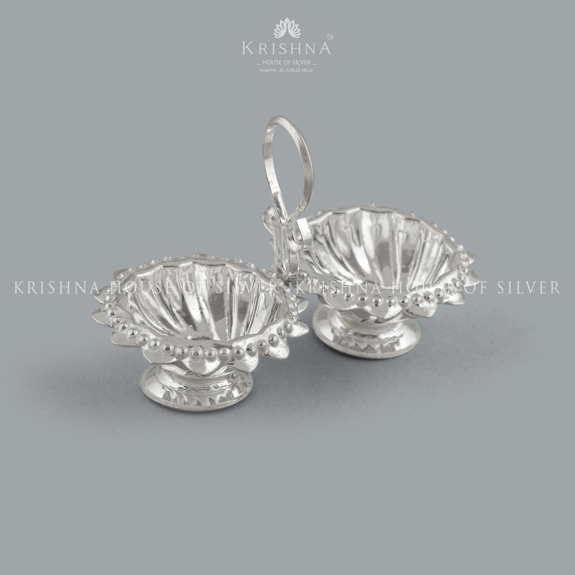 En vogue Haldi Silver KumKum Set - Krishna Jewellers Pearls and Gems