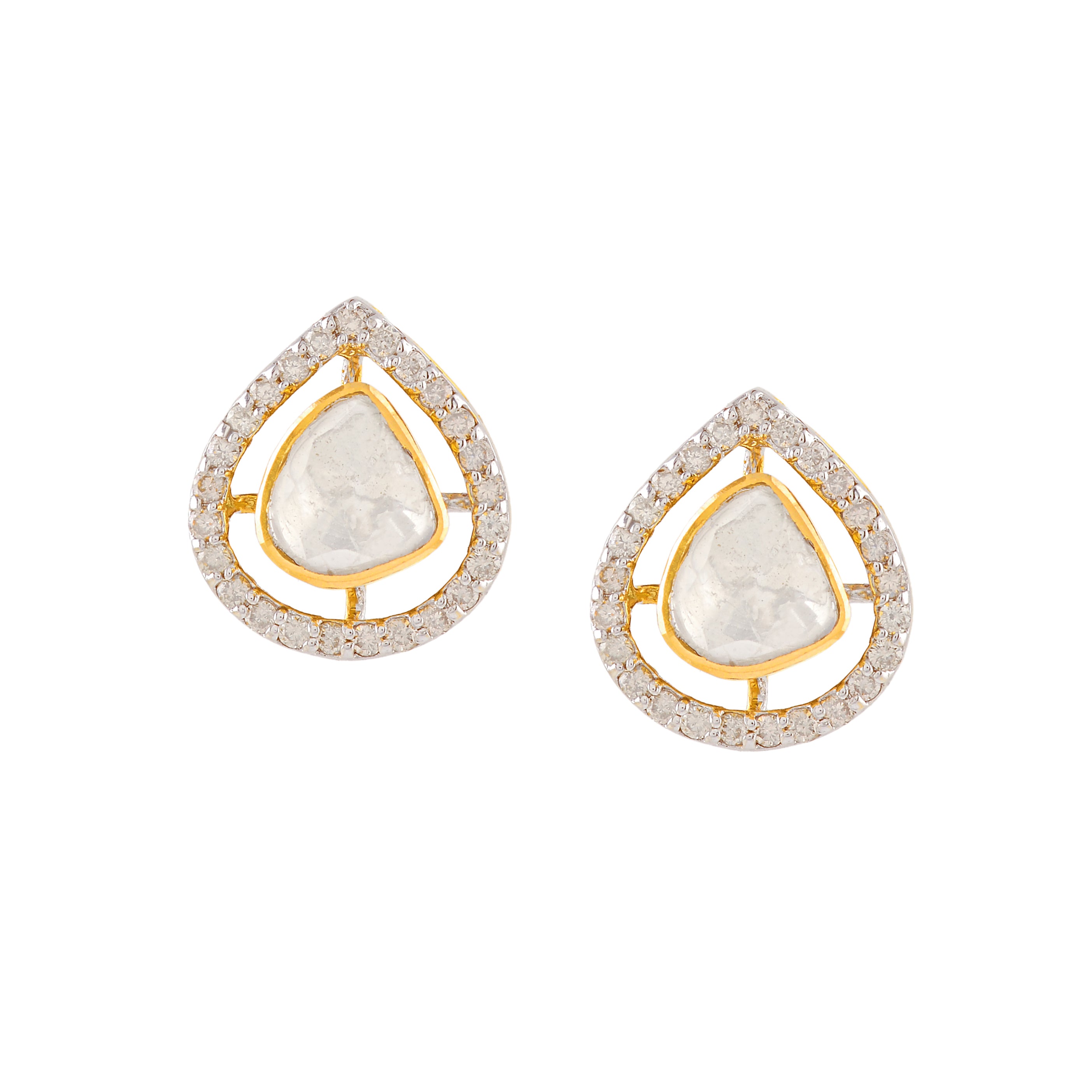 Beautiful Diamond Polki Earrings - Krishna Jewellers Pearls and Gems