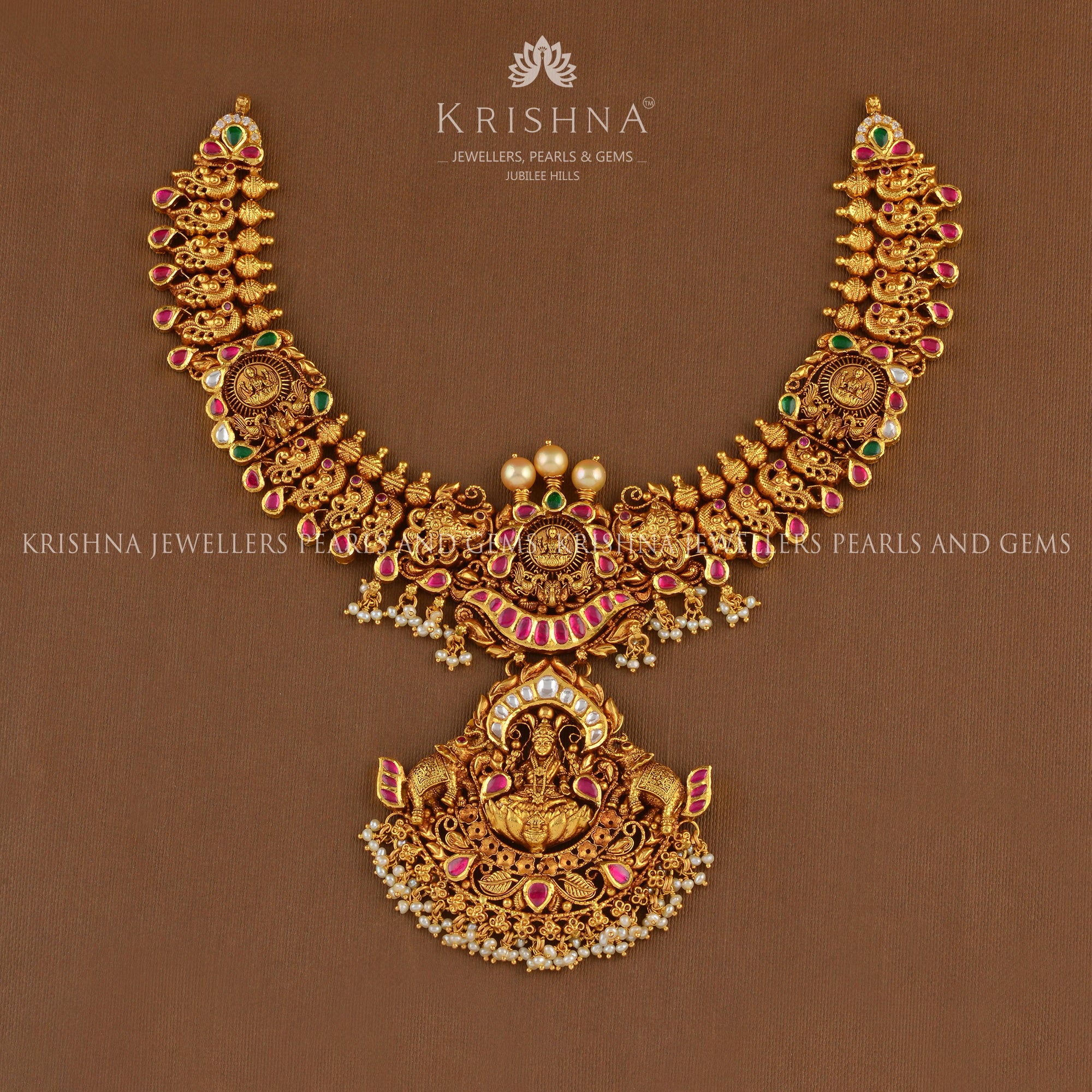 Dainty Short Gold Necklace - Krishna Jewellers Pearls and Gems
