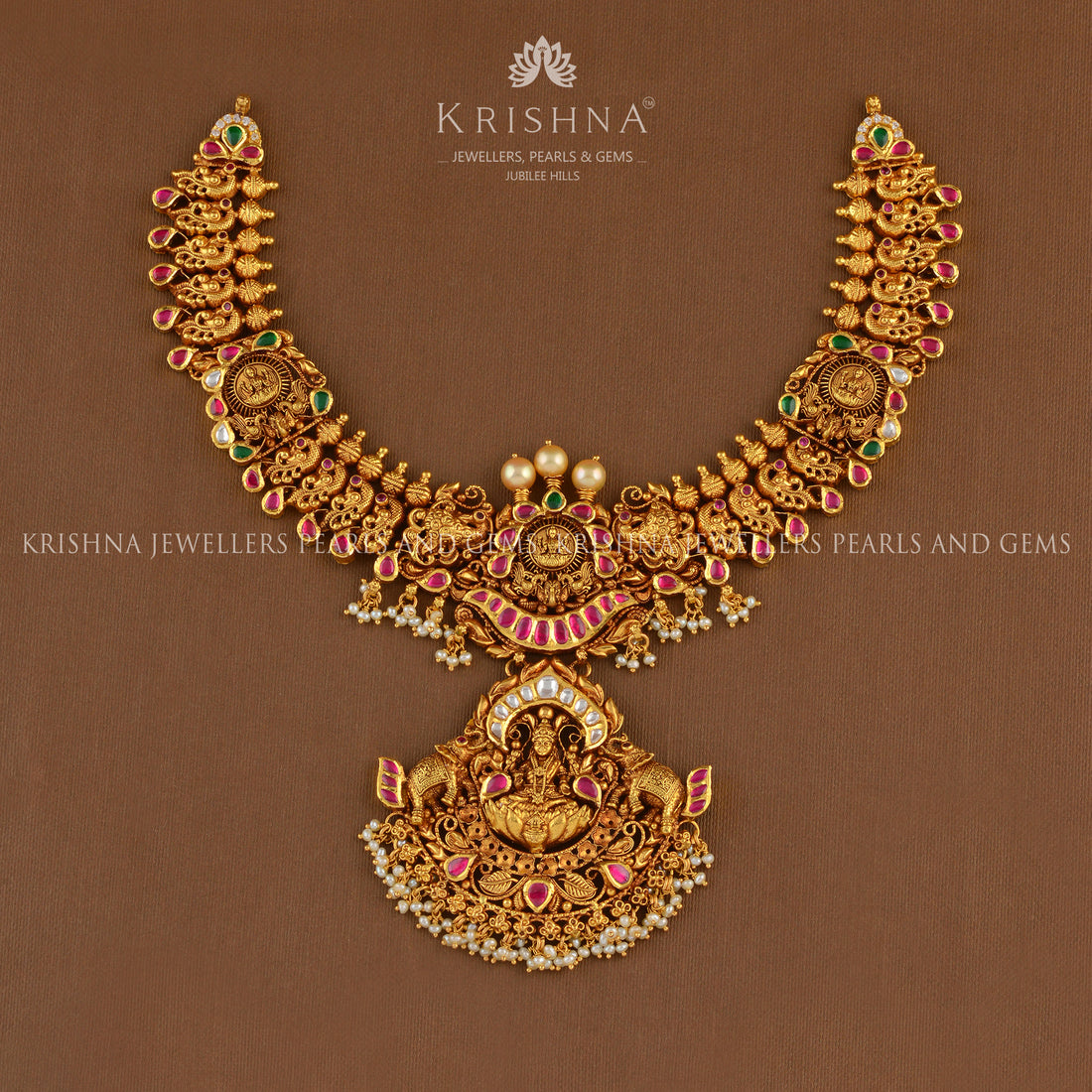 Dainty Short Gold Necklace - Krishna Jewellers Pearls and Gems