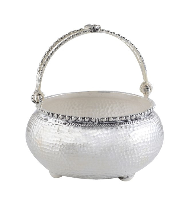Flower Basket Crafted Using Silver