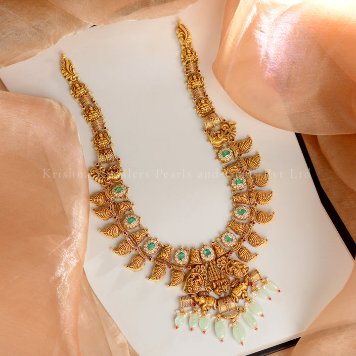 22K Gold Lakshmi Peacock Mango Haram