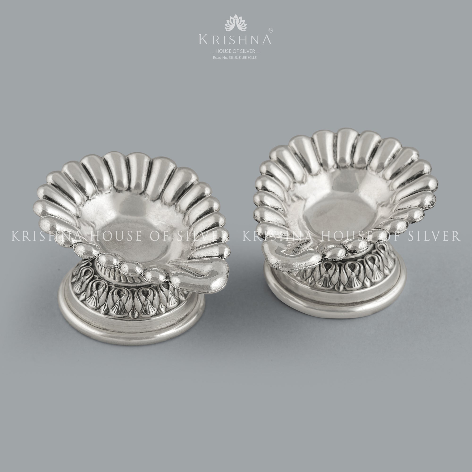 Blessings-Infused Silver Deppam Pair - Krishna Jewellers Pearls and Gems