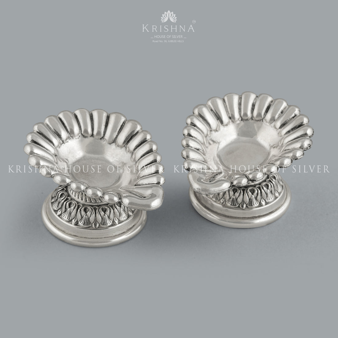 Blessings-Infused Silver Deppam Pair - Krishna Jewellers Pearls and Gems