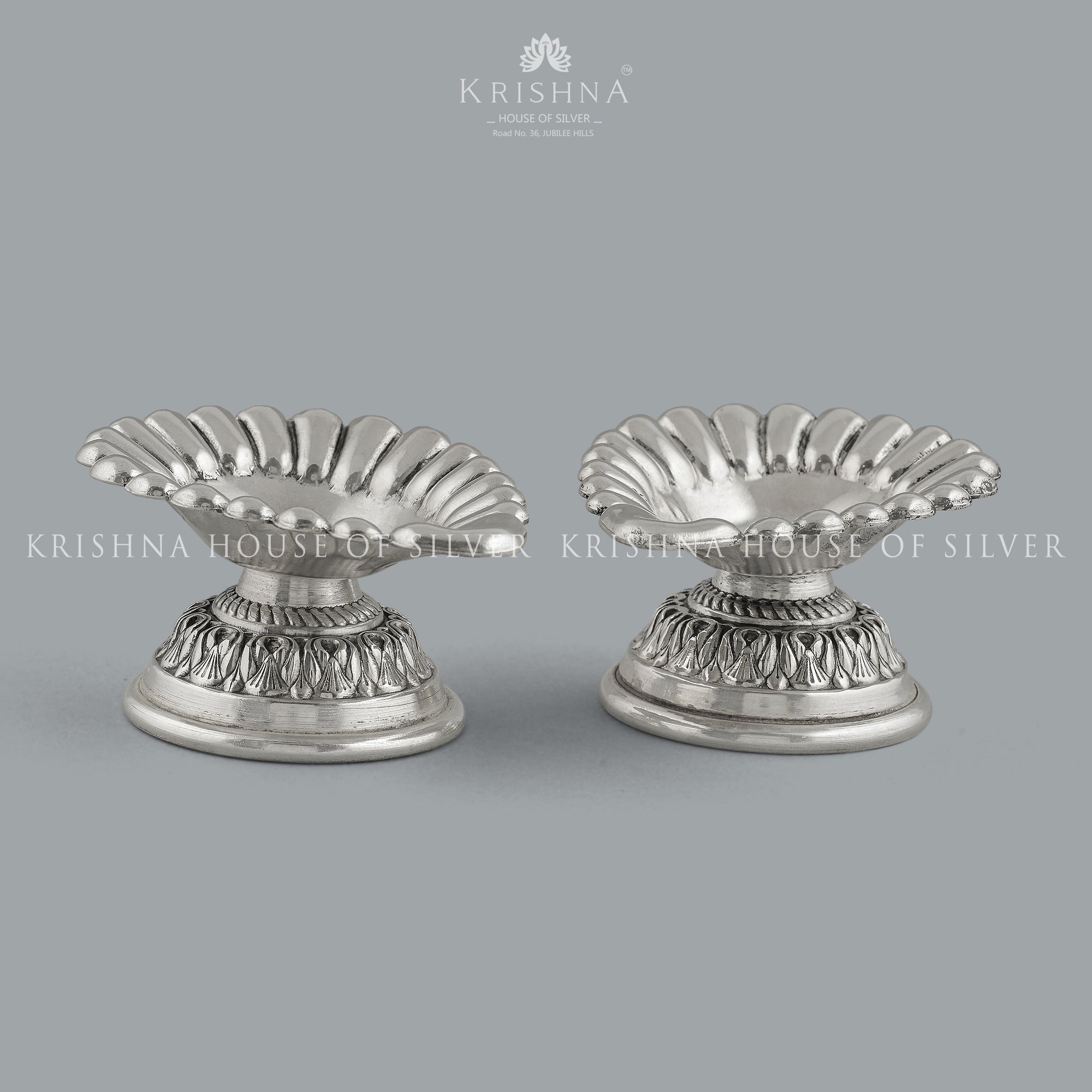 Blessings-Infused Silver Deppam Pair - Krishna Jewellers Pearls and Gems