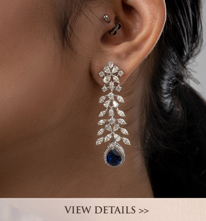 Floral Diamond Drop Earrings