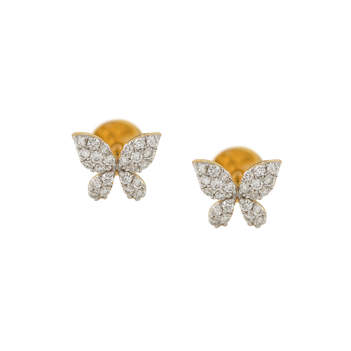 Diamond Studs in Butterfly Shape - Krishna Jewellers Pearls and Gems