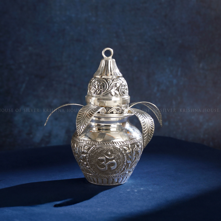 Silver Pooja Kalash with Om Design