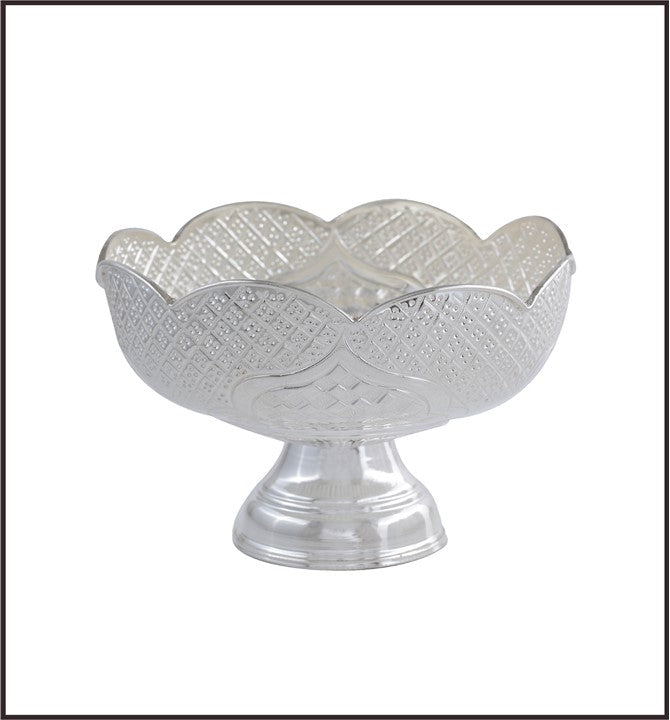 Silver Flower Fruit Bowl
