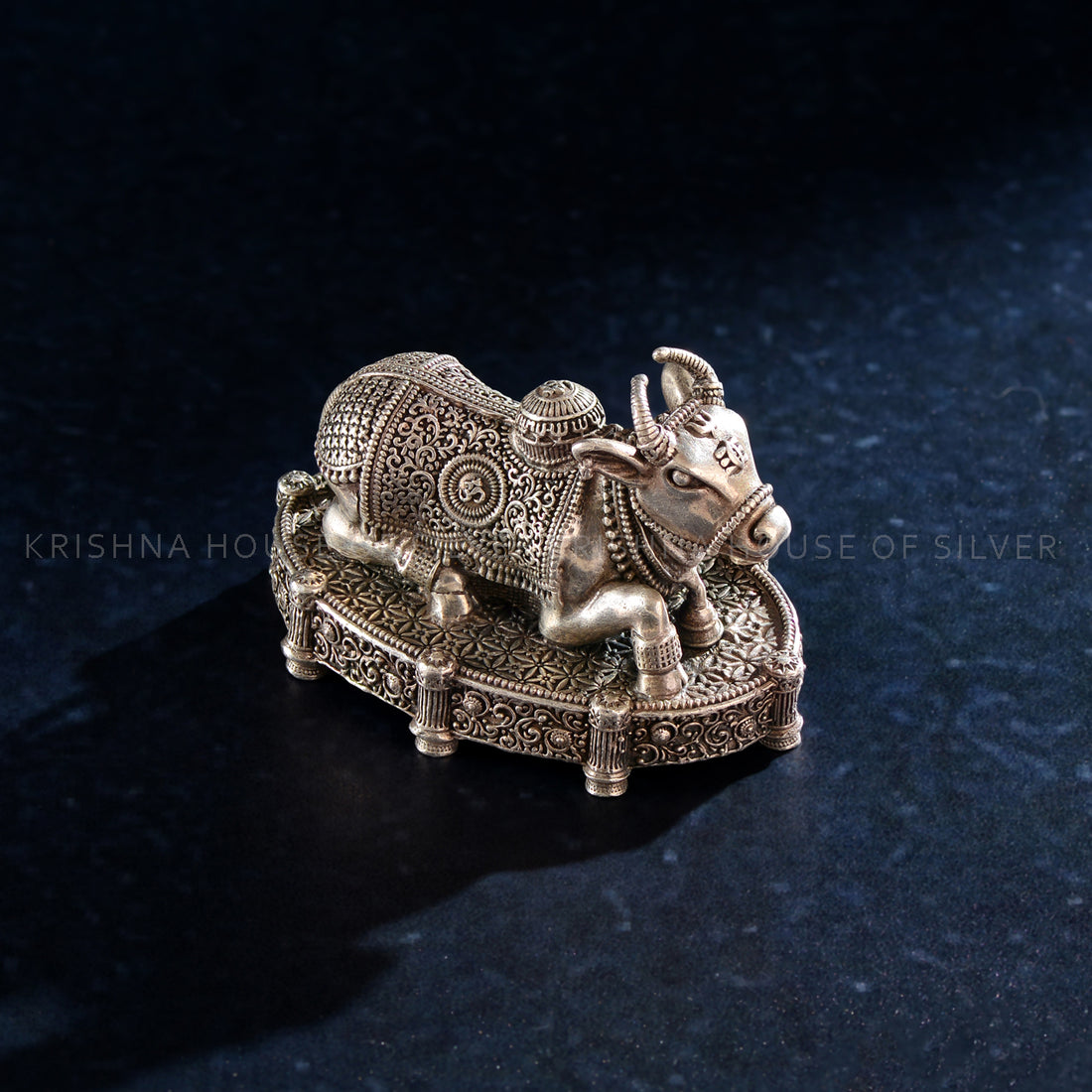 92.5 Silver Nandi Idol for Sacred Worship