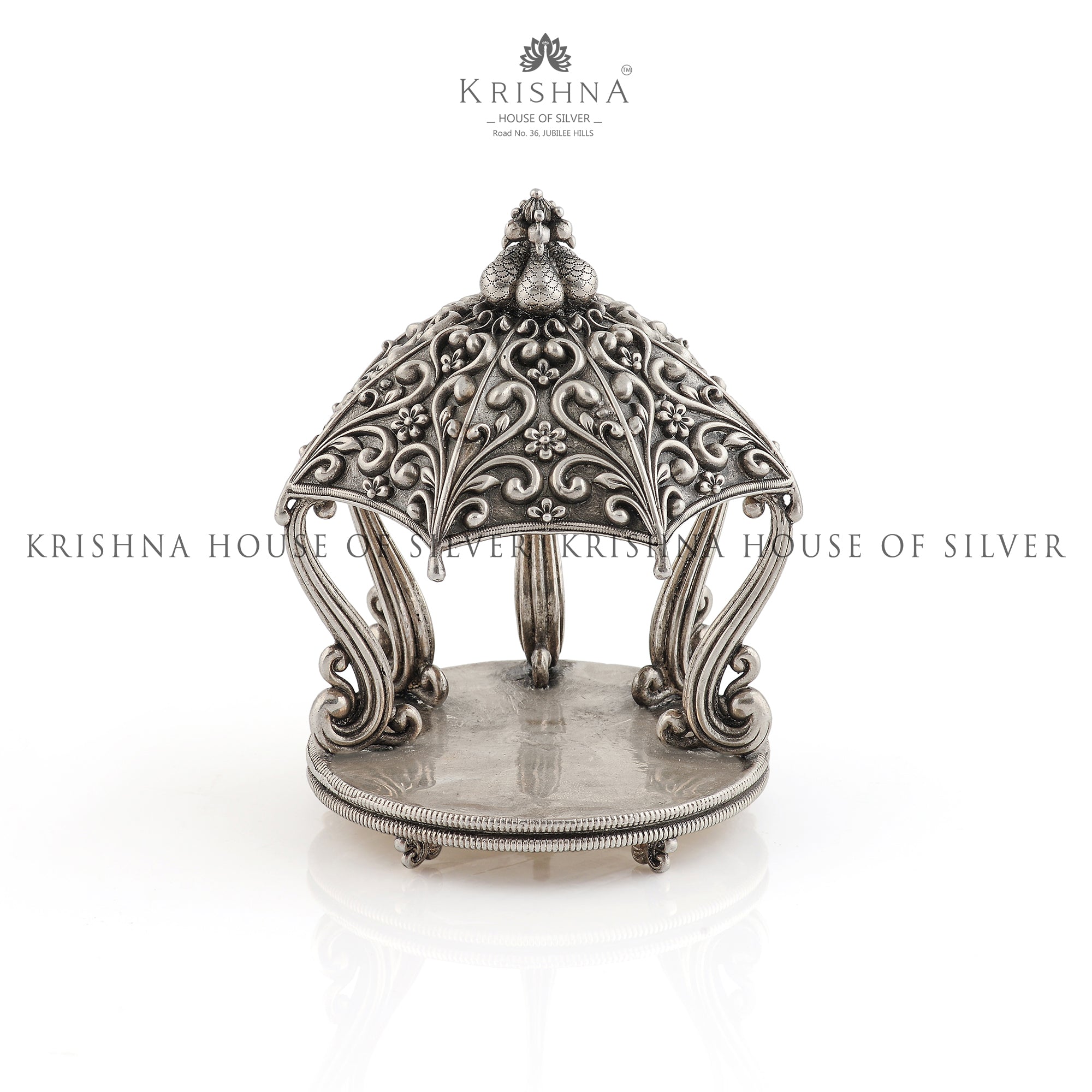 Contemporary Silver Shrine for Home - Krishna Jewellers Pearls and Gems