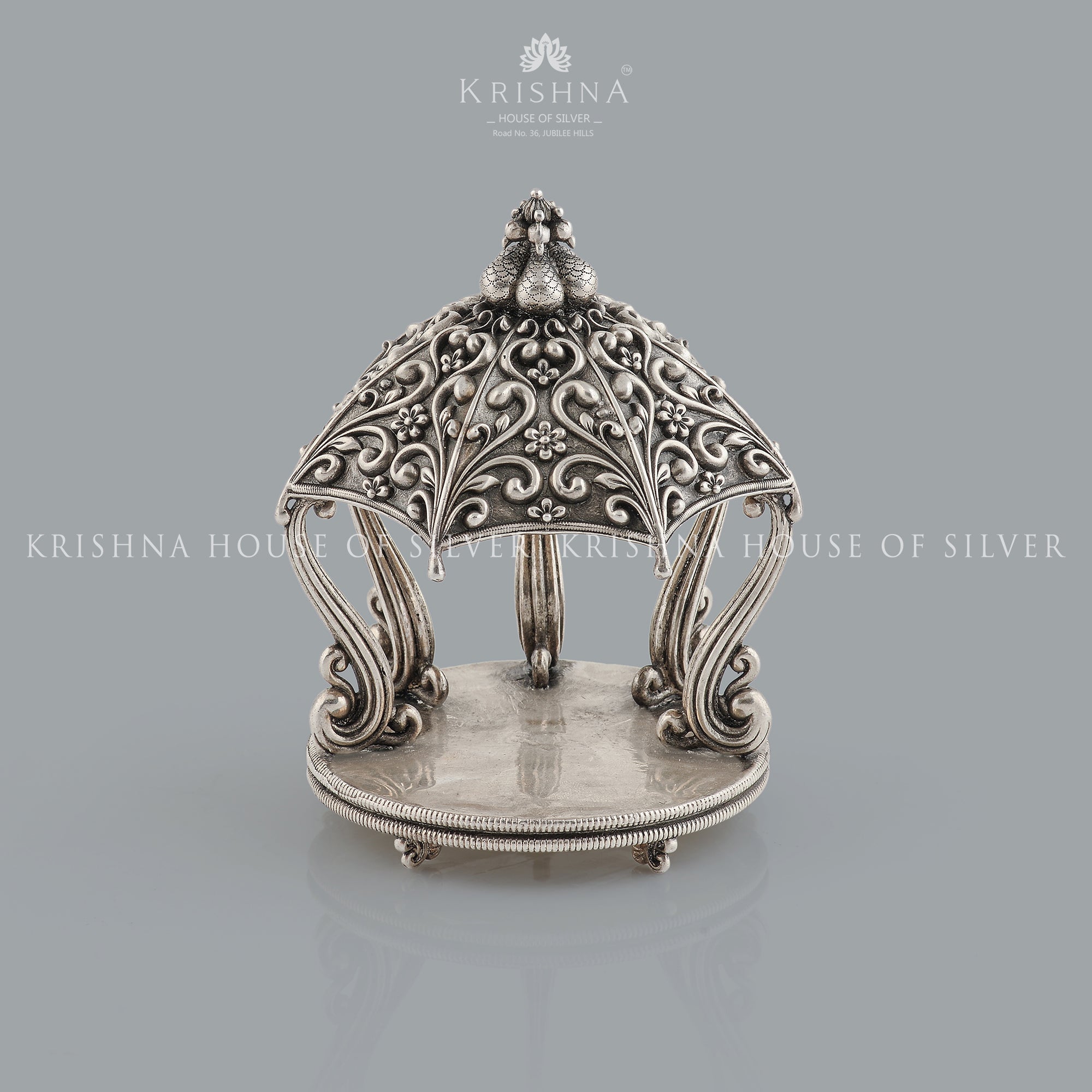 Contemporary Silver Shrine for Home - Krishna Jewellers Pearls and Gems