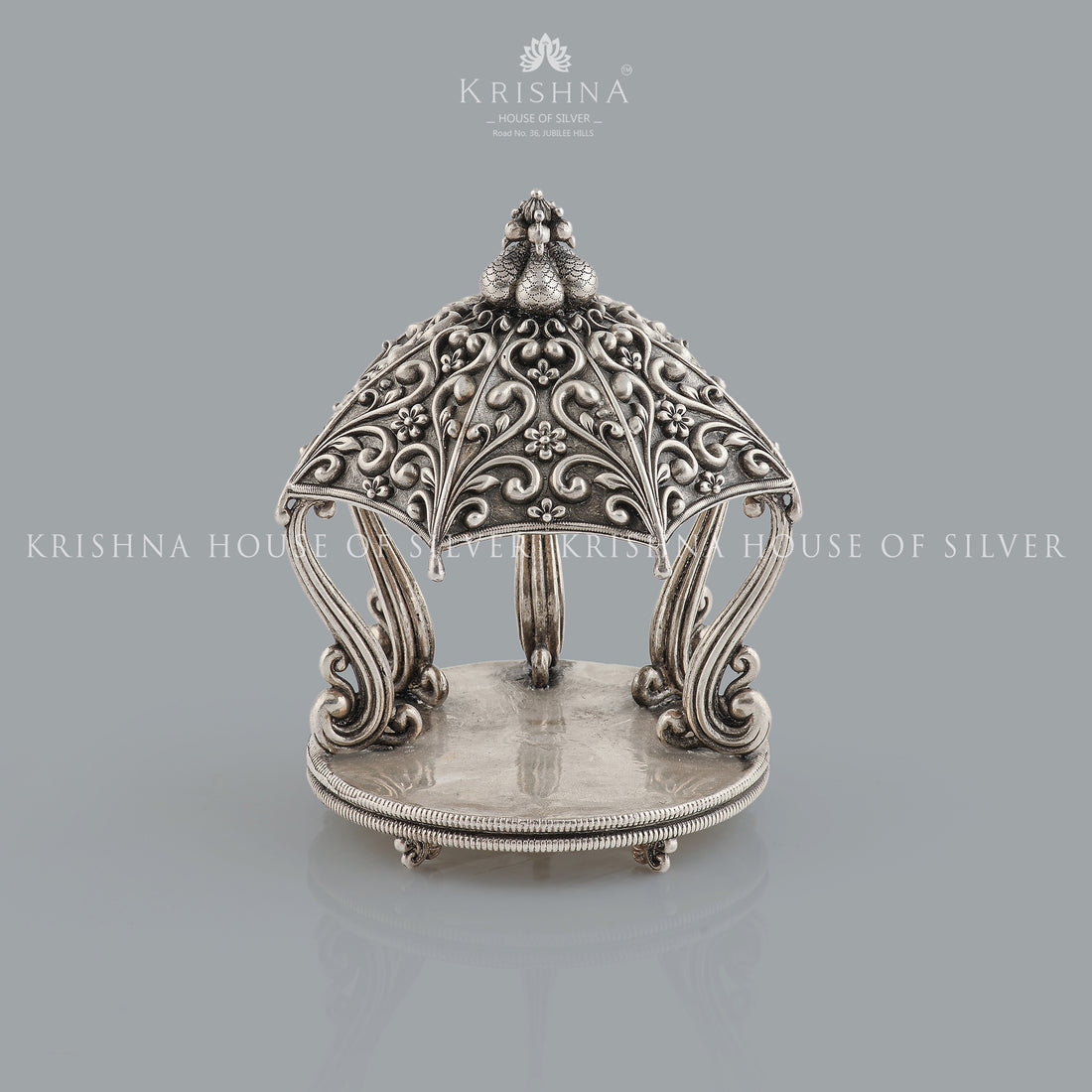 Contemporary Silver Shrine for Home - Krishna Jewellers Pearls and Gems
