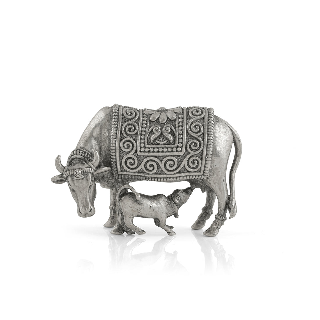 Silver Gaumatha Idol With Calf - Krishna Jewellers Pearls and Gems