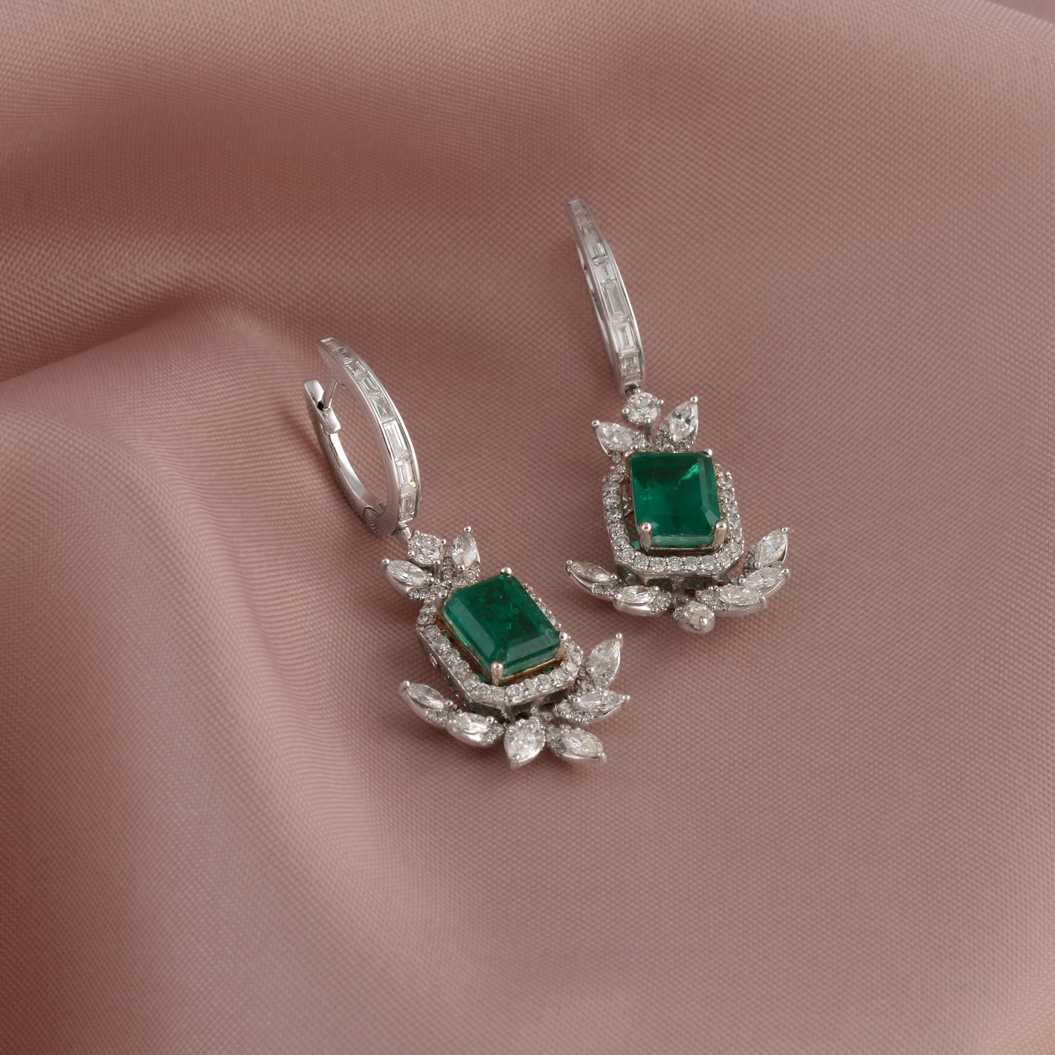 Diamond Dangle Earrings Radiant Elegance - Krishna Jewellers Pearls and Gems