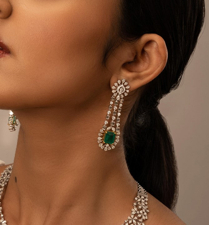 Floral Style Diamond Earrings