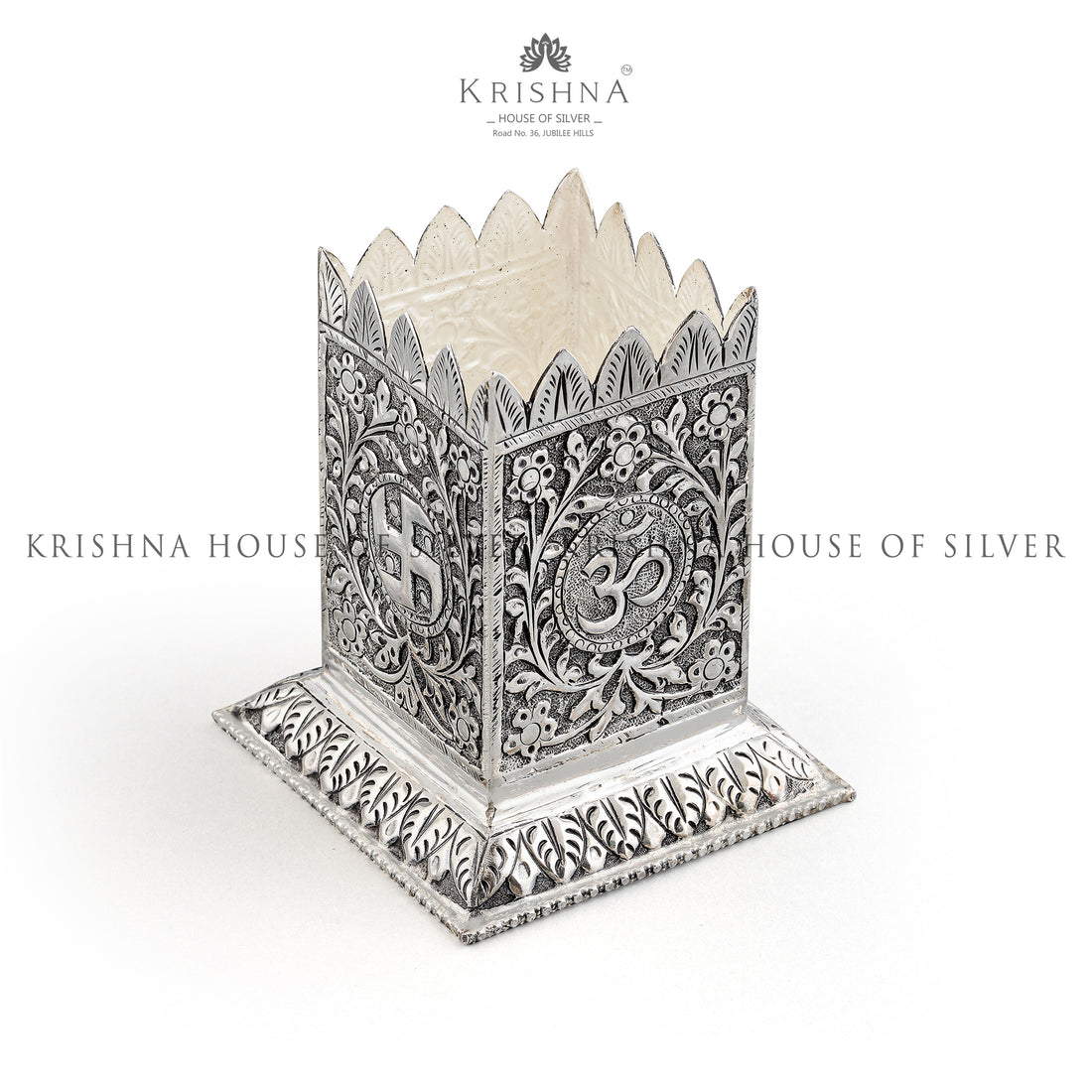 Divine Silver Antique Tulsi Pot - Krishna Jewellers Pearls and Gems