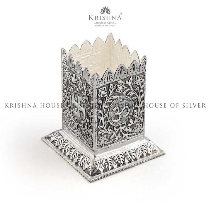 Divine Silver Antique Tulsi Pot - Krishna Jewellers Pearls and Gems