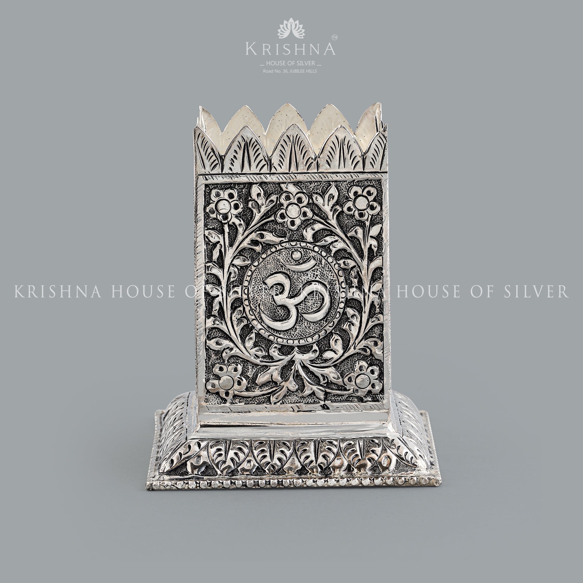 Divine Silver Antique Tulsi Pot - Krishna Jewellers Pearls and Gems