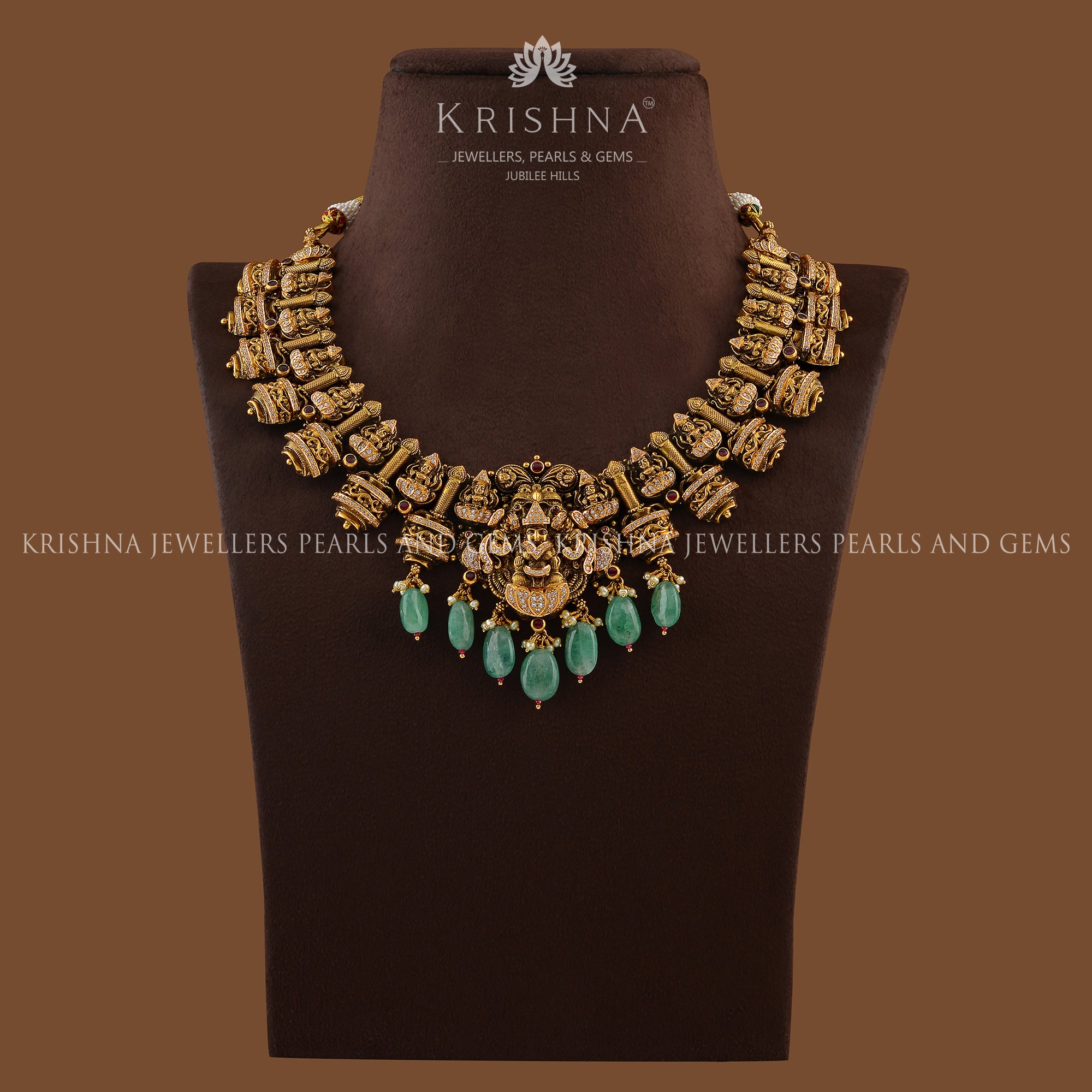 Divine Laxmi Gold Necklace - Krishna Jewellers Pearls and Gems