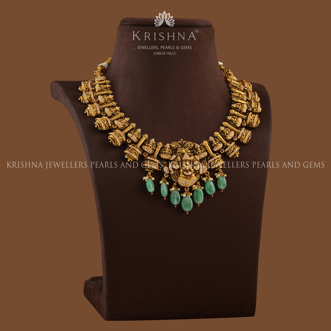 Divine Laxmi Gold Necklace - Krishna Jewellers Pearls and Gems