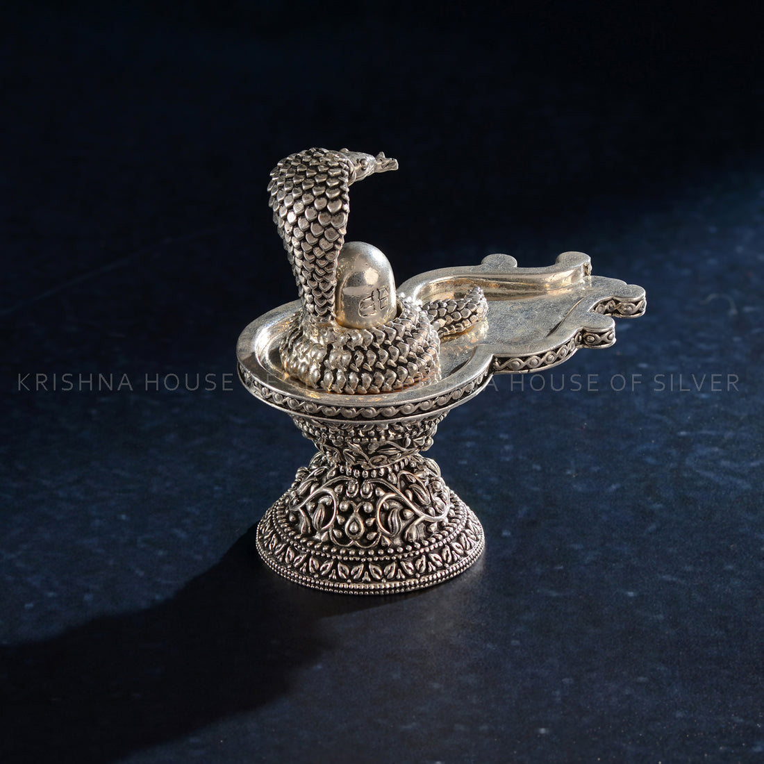 92.5 Silver Shiva Lingam Idol with Antique Finish