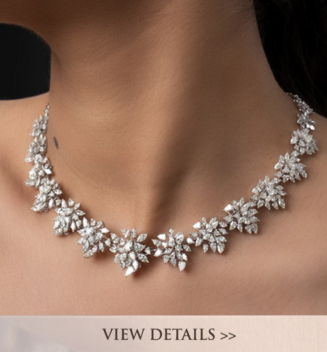 Diamond Studded Necklace in white gold