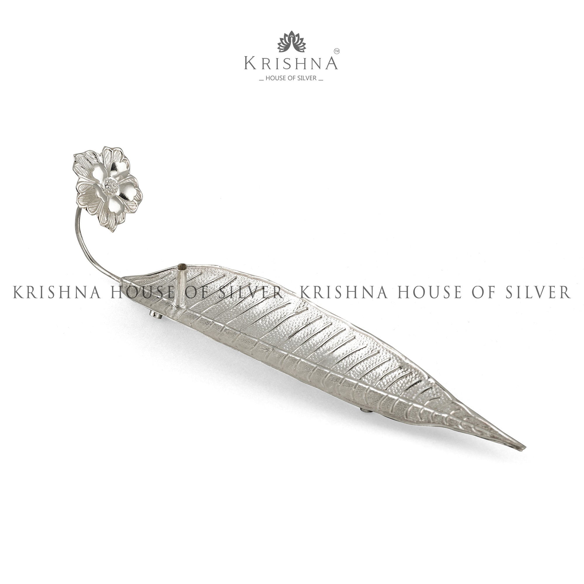Handcrafted Silver Leaf Diya - Krishna Jewellers Pearls and Gems