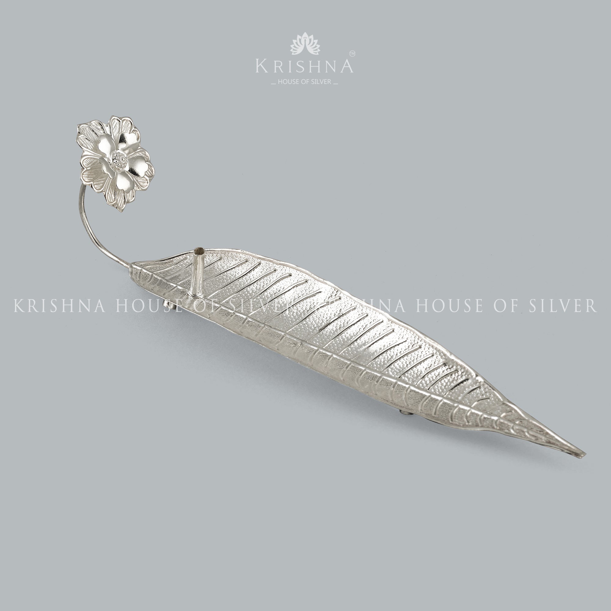 Handcrafted Silver Leaf Diya - Krishna Jewellers Pearls and Gems