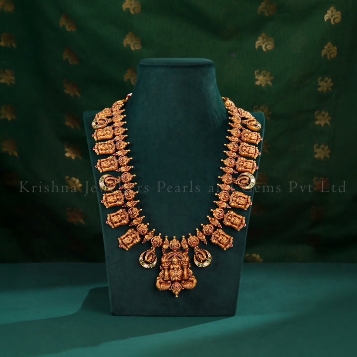 Exquisite 22K Gold Lakshmi Kundan Haram