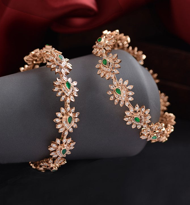 Floral Diamond Bangles