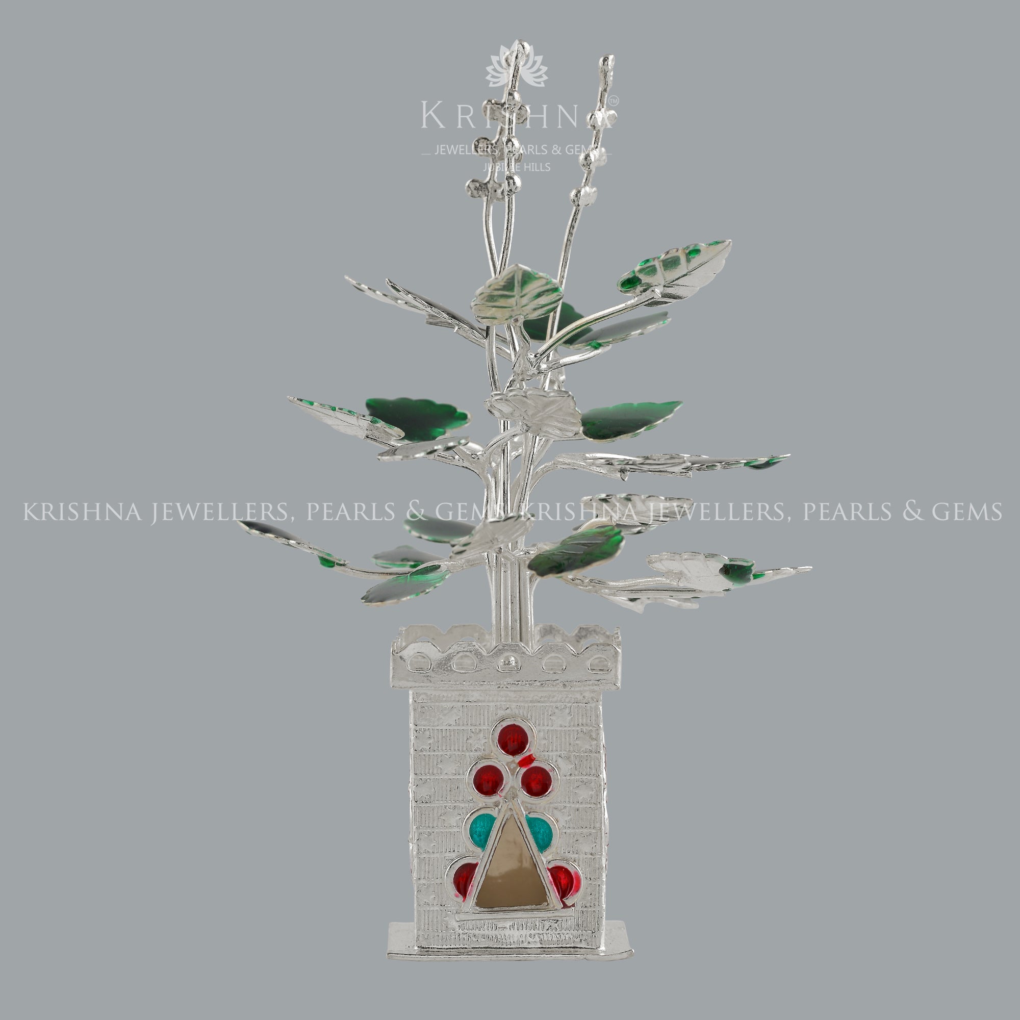 Silver Tulsi Plant - Krishna Jewellers Pearls and Gems