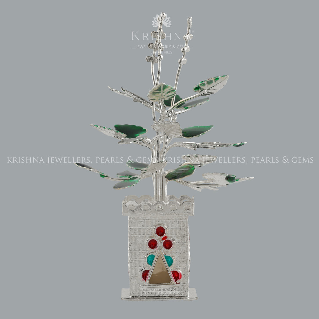 Silver Tulsi Plant - Krishna Jewellers Pearls and Gems