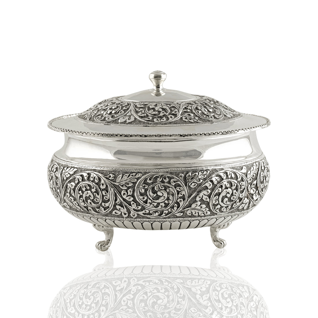 Handcarved Silver Bowl - Krishna Jewellers Pearls and Gems