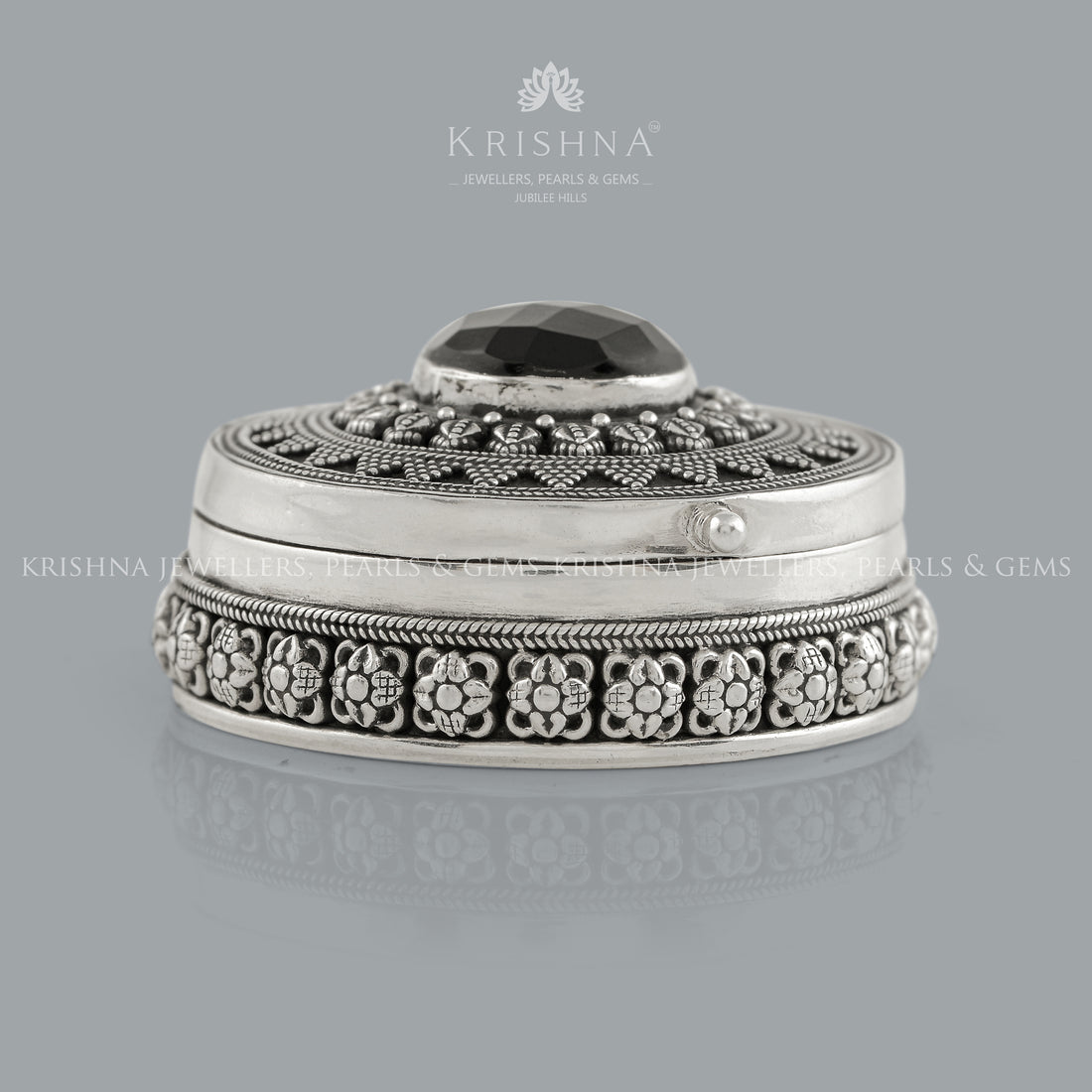Pure Silver Kumkum Box - Krishna Jewellers Pearls and Gems