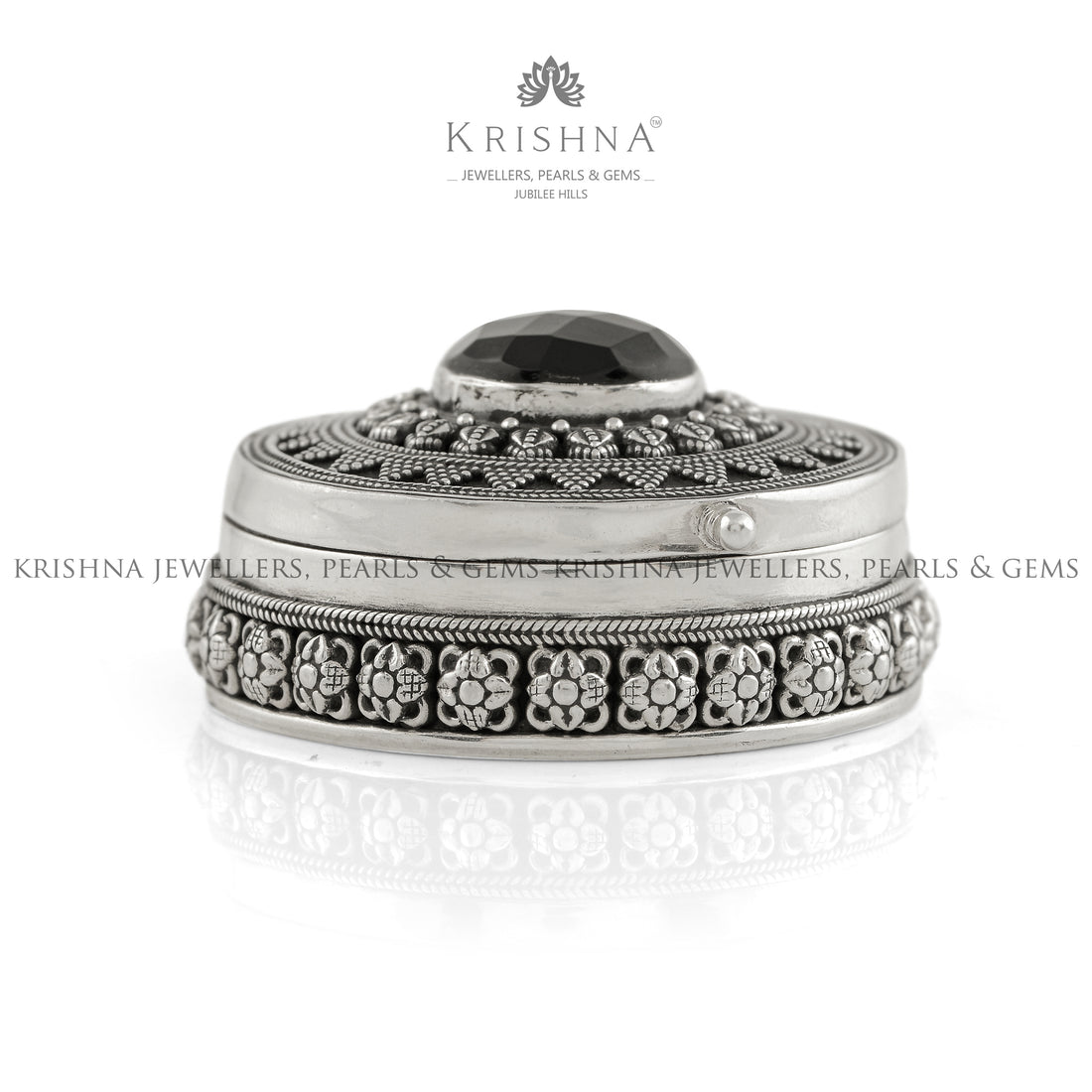 Pure Silver Kumkum Box - Krishna Jewellers Pearls and Gems