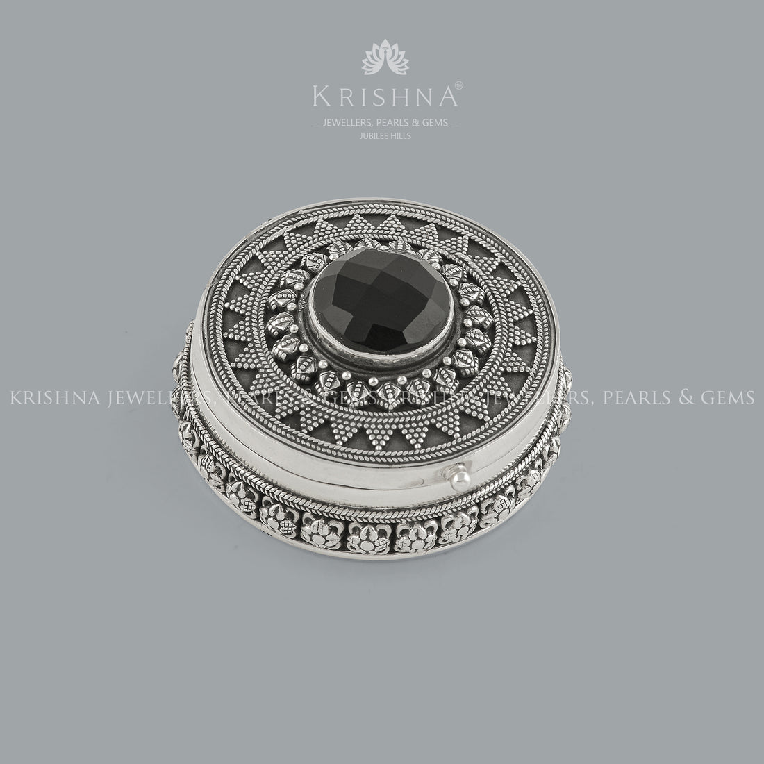 Pure Silver Kumkum Box - Krishna Jewellers Pearls and Gems