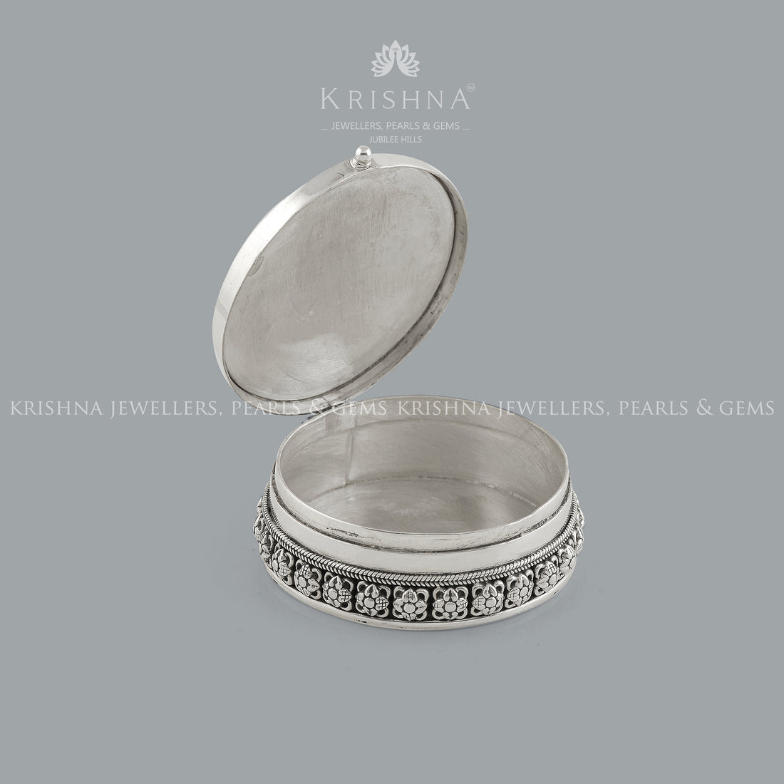 Pure Silver Kumkum Box - Krishna Jewellers Pearls and Gems