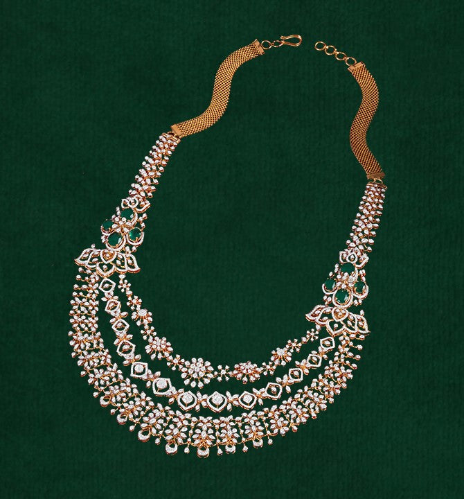 Lotus Inspired Necklace detachable 3 rows haar