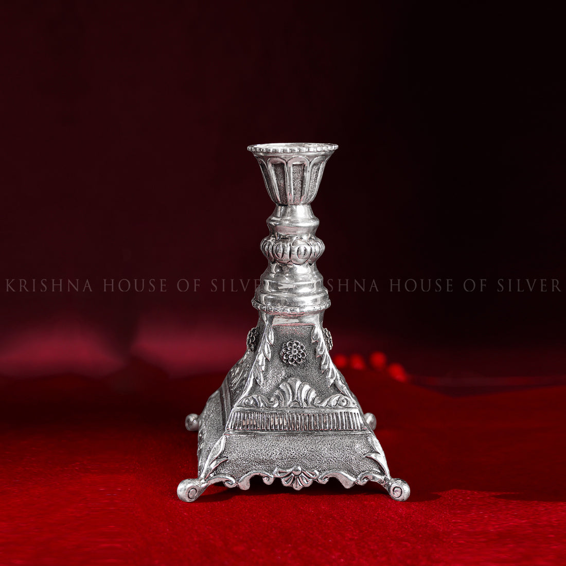 Silver Antique Candle Holder