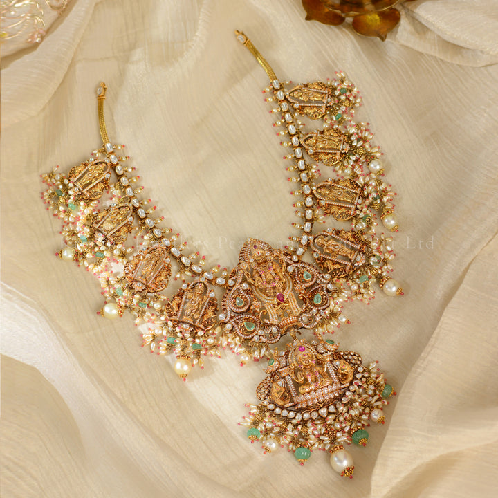 Divine Dashavatara 18K Gold Guttapusalu Necklace