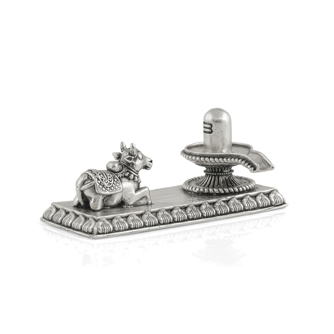 Shivlingam and Nandi in Pure Silver - Krishna Jewellers Pearls and Gems