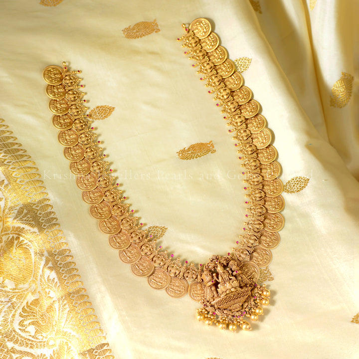 22K Gold Lakshmi Kasu Long Haar Necklace